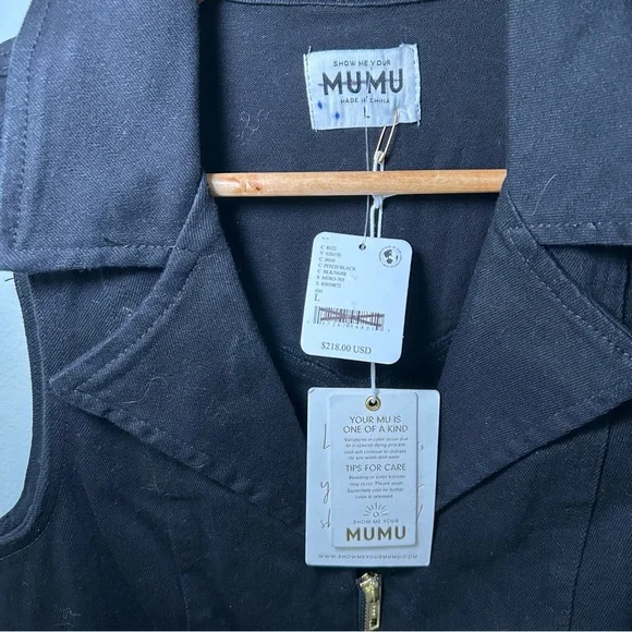 Show Me Your MuMu Black Sleeveless Zip-Front Jumpsuit with Belt - Picture 5 of 6